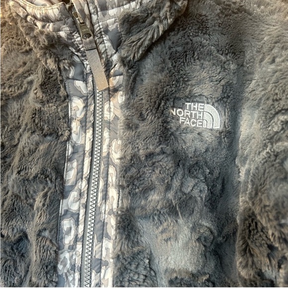 Girls / Women The North Face REVERSIBLE Gray Leopard Long Jacket Coat XL / TG 18 - Picture 10 of 14